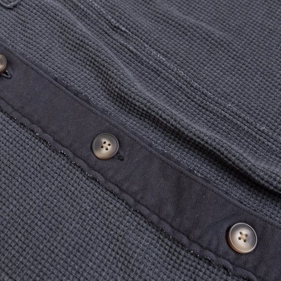 American Eagle Waffle Knit Hooded Jacket Dark Gray Oversized Medium - Picture 8 of 15